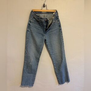 Madewell Perfect Vintage straight raw hem perfect loose fit mom jean med wash